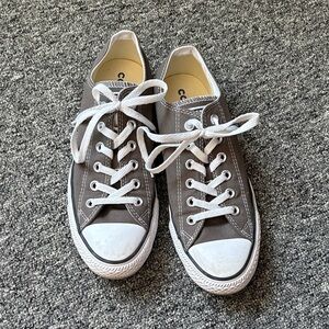 Gray Canvas Converse Sneakers with White Laces